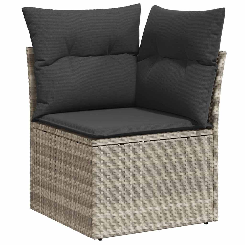 Gartensofa-set mit Kissen 6 pcs Hellgrau Poly-Rattan