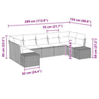 Gartensofa-set mit Kissen 7 pcs Hellgrau Poly-Rattan