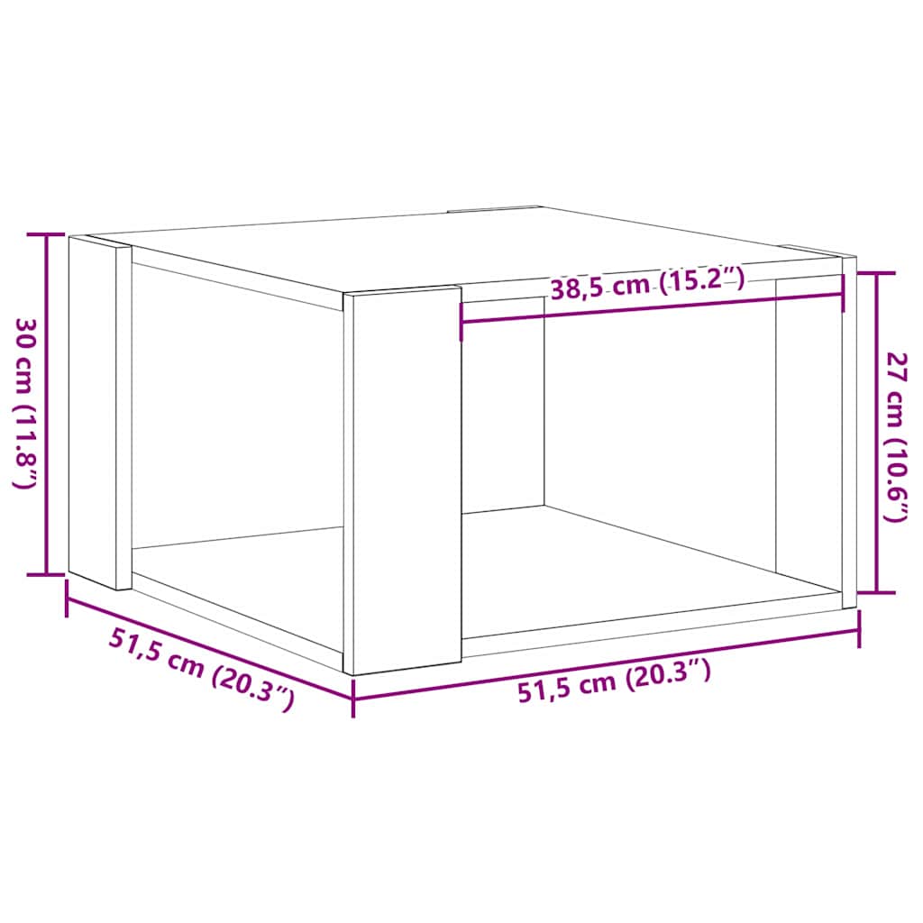 Couchtisch Altholz 51,5 x 51,5 x 30 cm Holzwerkstoff
