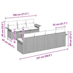 Gartensofa-set mit Kissen 8 pcs Beige Poly-Rattan