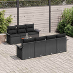 Gartensofa-set mit Kissen 8 pcs Schwarz Poly-Rattan
