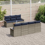 Gartensofa-set mit Kissen 8 pcs Grau Poly-Rattan