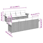 Gartensofa-set mit Kissen 9 pcs Grau Poly-Rattan