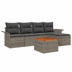 Gartensofa-set mit Kissen 6 pcs Grau Poly-Rattan