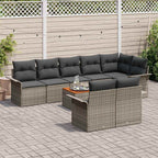 Gartensofa-set mit Kissen 9 pcs Grau Poly-Rattan