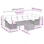 Gartensofa-set mit Kissen 8 pcs Beige Poly-Rattan