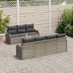 Gartensofa-set mit Kissen 8 pcs Grau Poly-Rattan