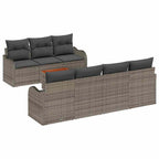Gartensofa-set mit Kissen 8 pcs Grau Poly-Rattan