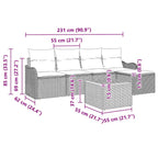 Gartensofa-set mit Kissen 6 pcs Beige Poly-Rattan