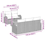 Gartensofa-set mit Kissen 6 pcs Beige Poly-Rattan