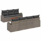 Gartensofa-set mit Kissen 8 pcs Grau Poly-Rattan