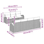 Gartensofa-set mit Kissen 8 pcs Grau Poly-Rattan
