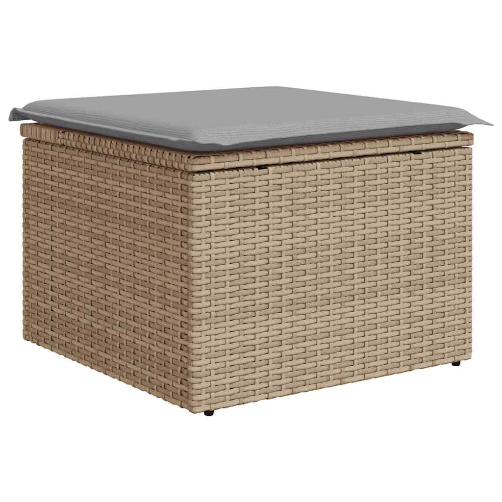 Gartensofa-set mit Kissen 6 pcs Beige Poly-Rattan