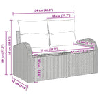 Gartensofa-set mit Kissen 8 pcs Schwarz Poly-Rattan