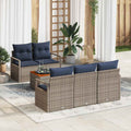 Gartensofa-set mit Kissen 6 pcs Grau Poly-Rattan