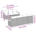 Gartensofa-set mit Kissen 8 pcs Schwarz Poly-Rattan