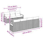 Gartensofa-set mit Kissen 8 pcs Schwarz Poly-Rattan