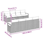 Gartensofa-set mit Kissen 9 pcs Schwarz Poly-Rattan