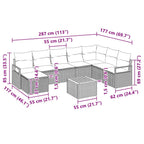 Gartensofa-set mit Kissen 9 pcs Beige Poly-Rattan