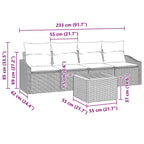 Gartensofa-set mit Kissen 5 pcs Beige Poly-Rattan