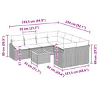 Gartensofa-set mit Kissen 9 pcs Beige Poly-Rattan
