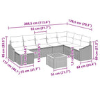 Gartensofa-set mit Kissen 9 pcs Beige Poly-Rattan