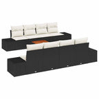 Gartensofa-set mit Kissen 9 pcs Schwarz Poly-Rattan