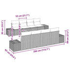 Gartensofa-set mit Kissen 9 pcs Beige Poly-Rattan