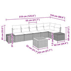 Gartensofa-set mit Kissen 7 pcs Beige Poly-Rattan
