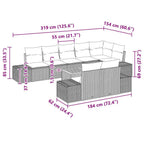 Gartensofa-set mit Kissen 9 pcs Grau Poly-Rattan
