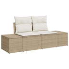 Gartensofa-set mit Kissen 8 pcs Beige Poly-Rattan