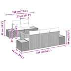 Gartensofa-set mit Kissen 6 pcs Beige Poly Rattan