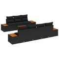 Gartensofa-set mit Kissen 8 pcs Schwarz Poly Rattan