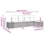 Gartensofa-set mit Kissen 5 pcs Grau Poly Rattan