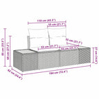 Gartensofa-set mit Kissen 7 pcs Schwarz Poly Rattan