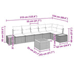 Gartensofa-set mit Kissen 7 pcs Grau Poly Rattan