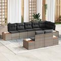 Gartensofa-set mit Kissen 8 pcs Grau Poly Rattan