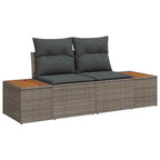 Gartensofa-set mit Kissen 8 pcs Grau Poly Rattan
