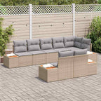 Gartensofa-set mit Kissen 8 pcs Beige Poly Rattan