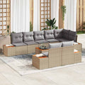 Gartensofa-set mit Kissen 9 pcs Beige Poly Rattan