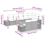 Gartensofa-set mit Kissen 9 pcs Beige Poly Rattan