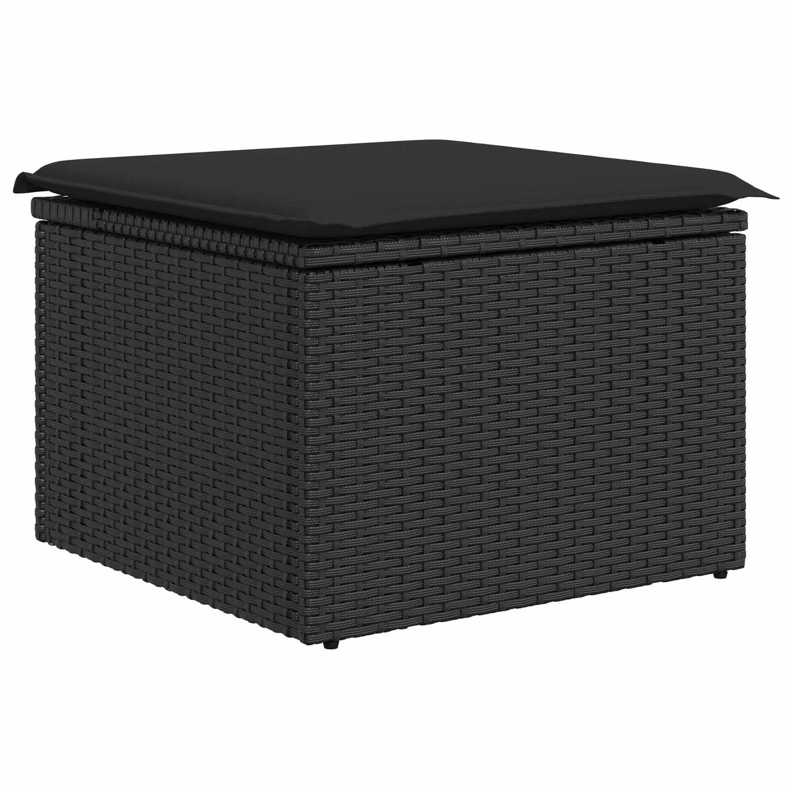 Gartensofa-set mit Kissen 6 pcs Schwarz Poly-Rattan