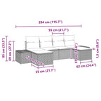 Gartensofa-set mit Kissen 6 pcs Grau Poly-Rattan