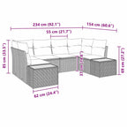 Gartensofa-set mit Kissen 6 pcs Schwarz Poly-Rattan