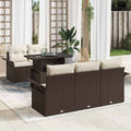 Gartensofa-set mit Kissen 6 pcs Braun Poly-Rattan
