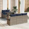 Gartensofa-set mit Kissen 6 pcs Grau Poly-Rattan
