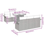 Gartensofa-set mit Kissen 7 pcs Grau Poly-Rattan