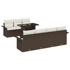 Gartensofa-set mit Kissen 8 pcs Braun Poly-Rattan