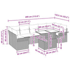 Gartensofa-set mit Kissen 8 pcs Beige Poly-Rattan