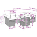 Gartensofa-set mit Kissen 8 pcs Grau Poly-Rattan